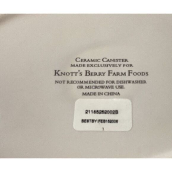 Knott’s Berry Farm Ceramic Airtight Canister NWOT - Picture 5 of 5